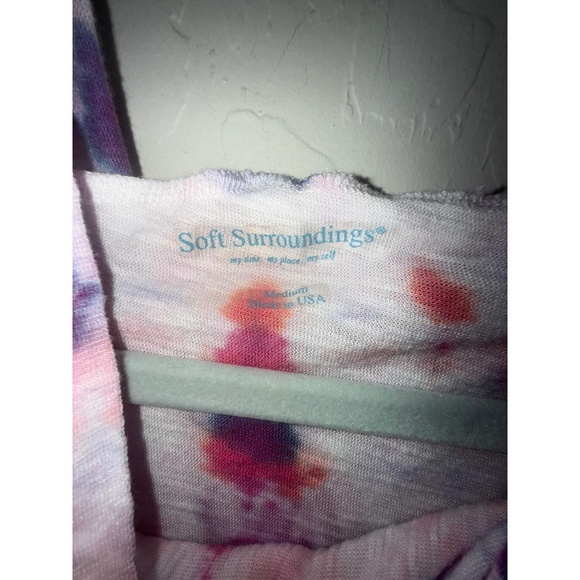 Soft Surroundings Shirt Womens Medium Hooded TieDye Boho Casual Relaxed - Picture 3 of 4